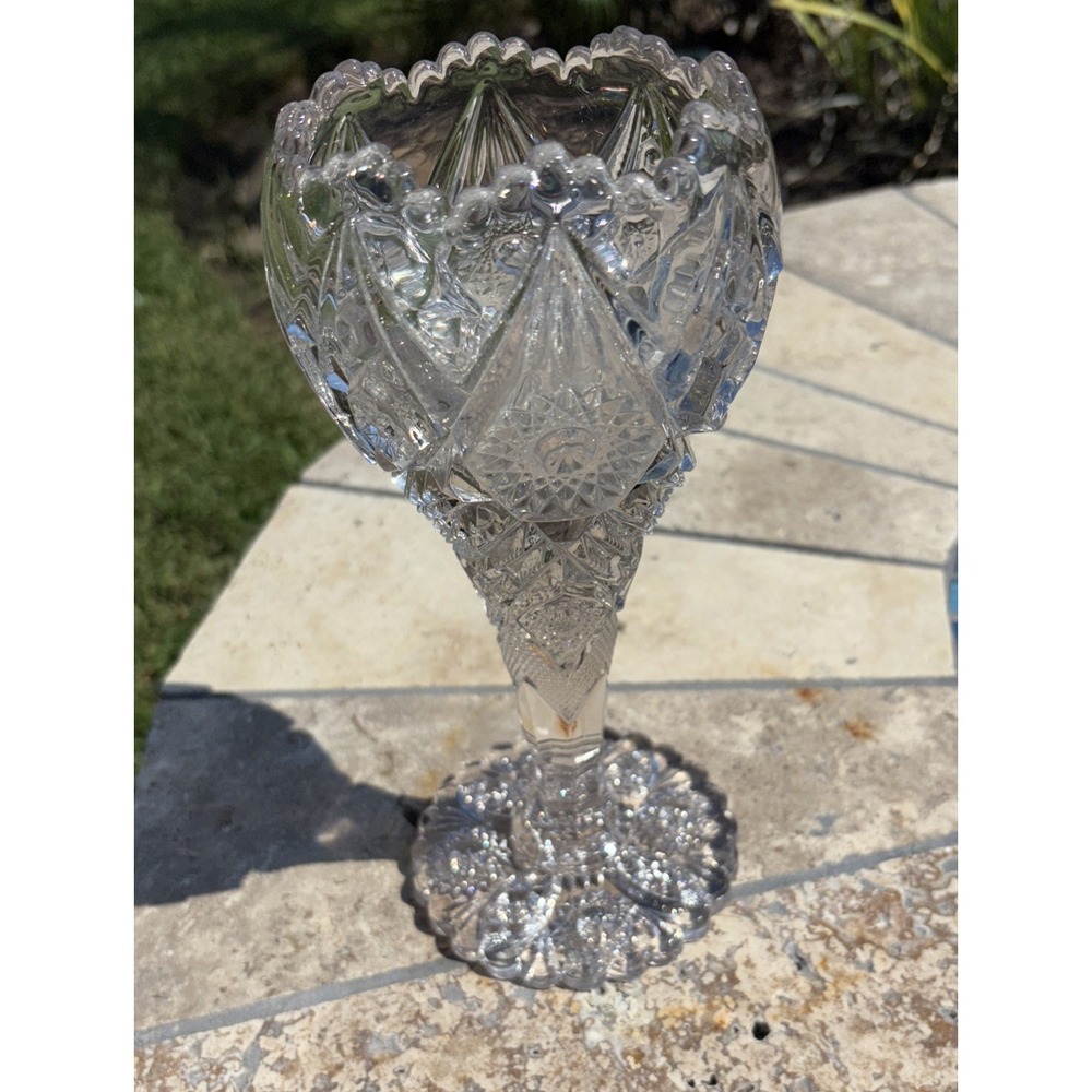 Imperial EAPG NU Cut Glass Vase